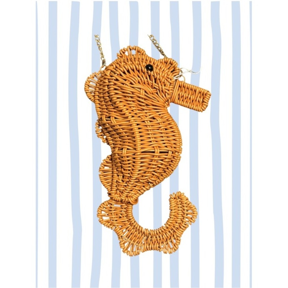 Tommy Bahama Wicker Seahorse Crossbody Bag Natural WW0018 NWT